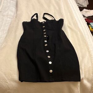 Forever 21 Black Dress with Silver Buttons